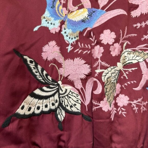 Aritzia WilfredFree Toulin Embroidered Satin Bomber Jacket Quilted Pockets Zip M - Picture 7 of 16